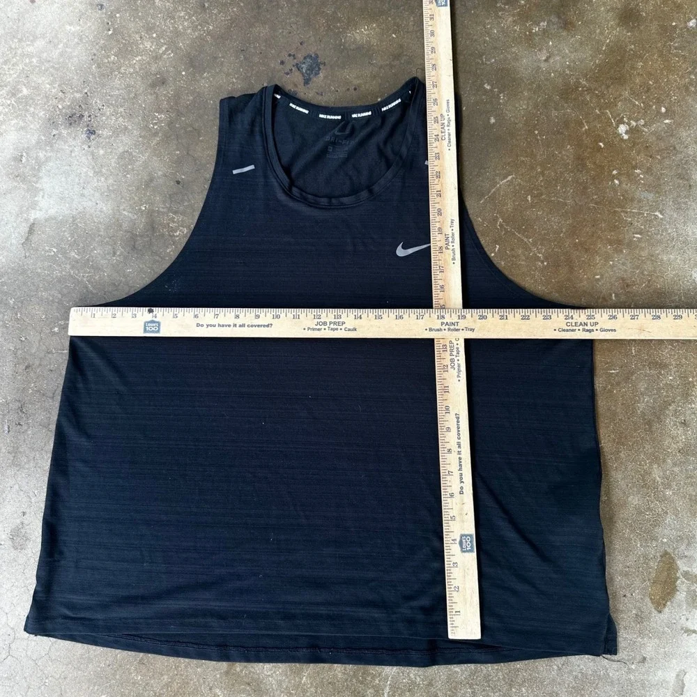 Nike Running Tank Top Mens XXL Black Excellent Dri-FIT Miler Singlet Sleeveless